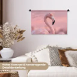 Flamingo - Portret - Roze Wandkleed katoen klein -tsfeer1_DE