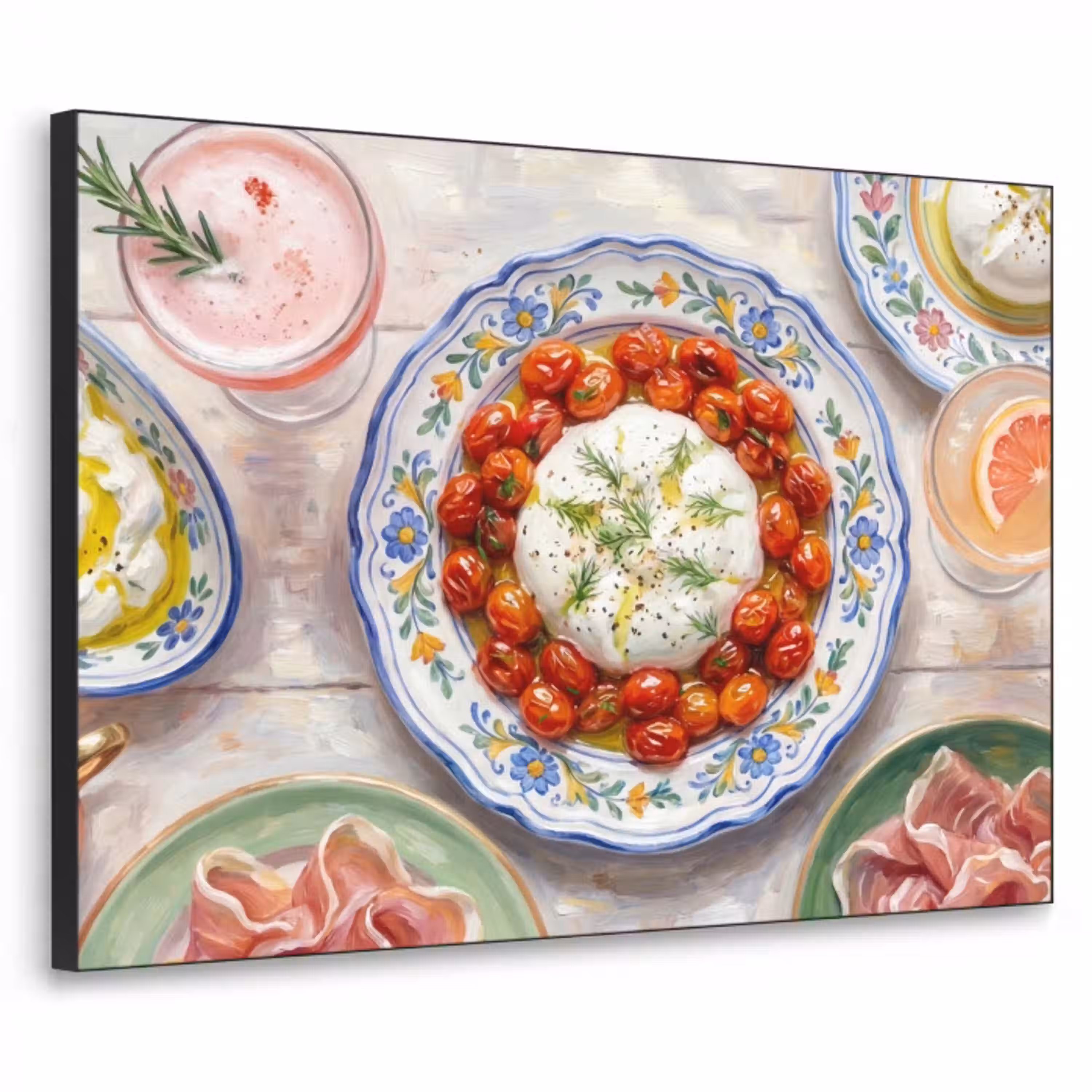 Eten - Tafel - Divers - Modern Textielframe zwart klein -3d
