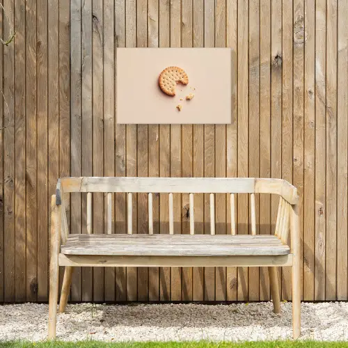 Koekje - Kruimels - beige Tuinposter op houten frame 2 cm dik klein -sfeer4
