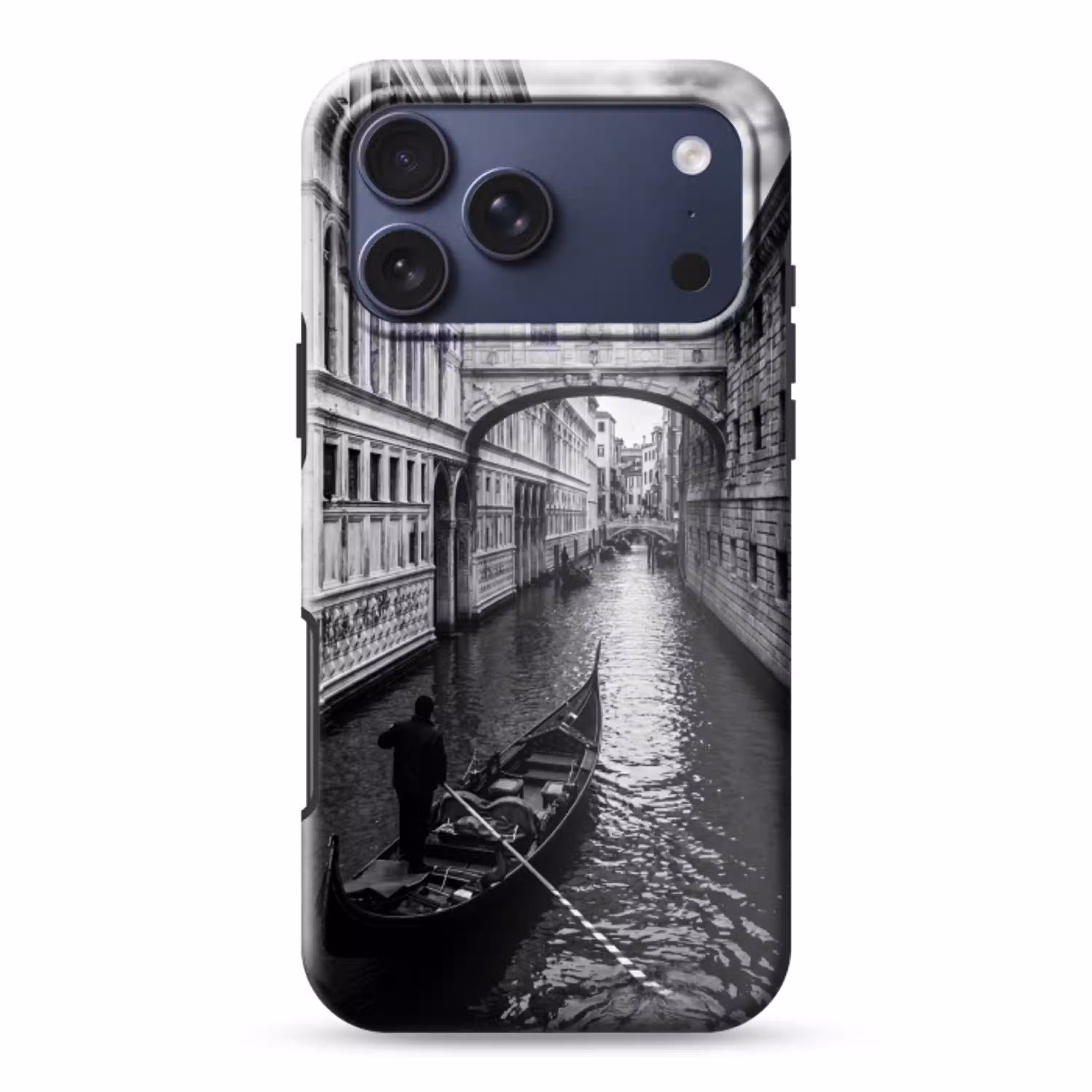 Boot - Waterweg - Stad - Zwart-wit - Architectuur Toughcase MagSafe Apple iPhone 17 Pro Max klein -3d