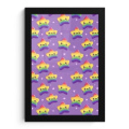 Sterren - Regenboog - Paars fotolijst zwart zonder passe partout klein 224 -3d