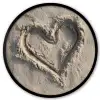 Hartvorm - Getekend - Beige - Zand Fotolijst rond zonder passe partout klein -3d
