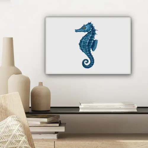 Zeepaardje - Staart - Blauw canvas 2cm klein -sfeer6