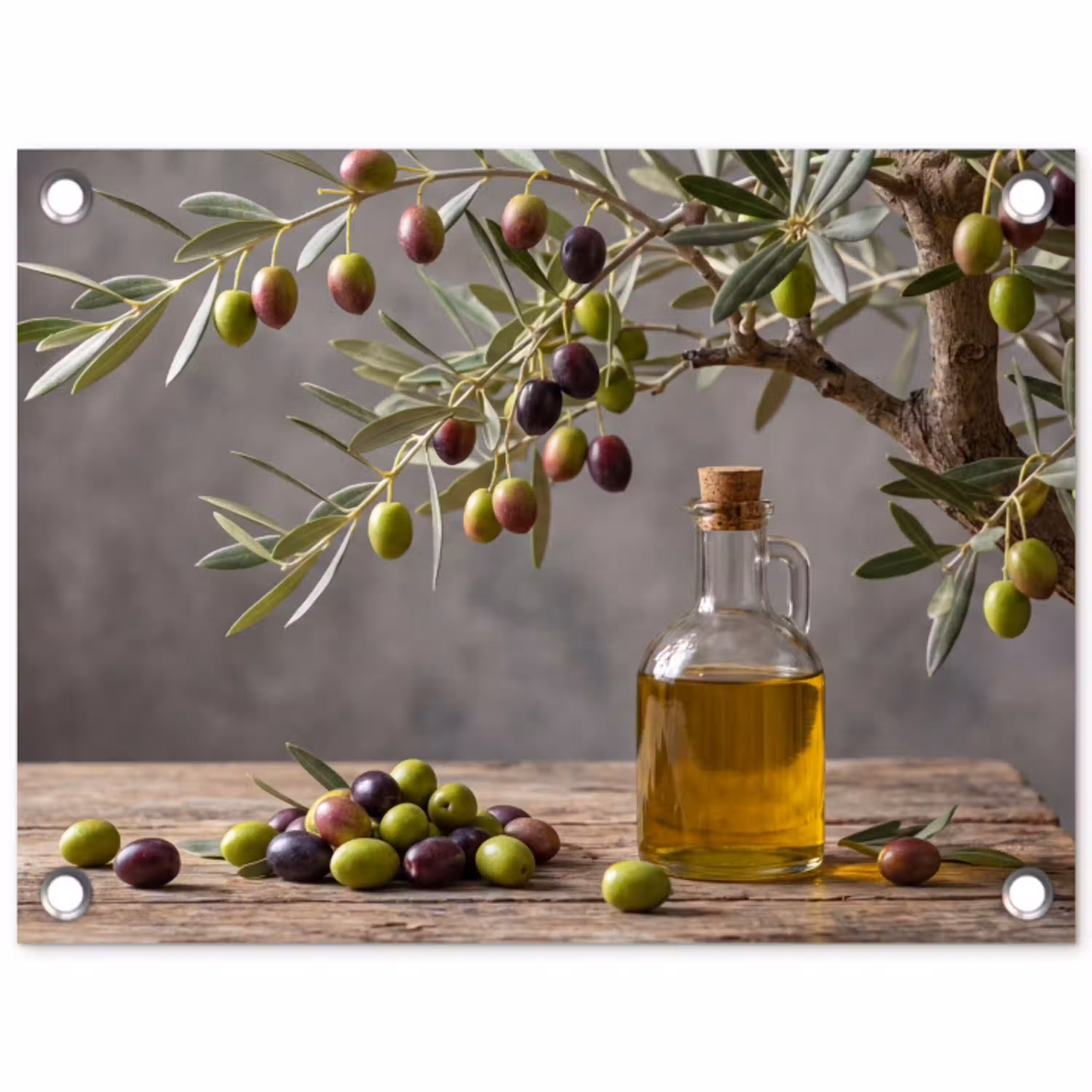 Olijfboom - Olijven - Natuur tuinposter los doek klein -3d
