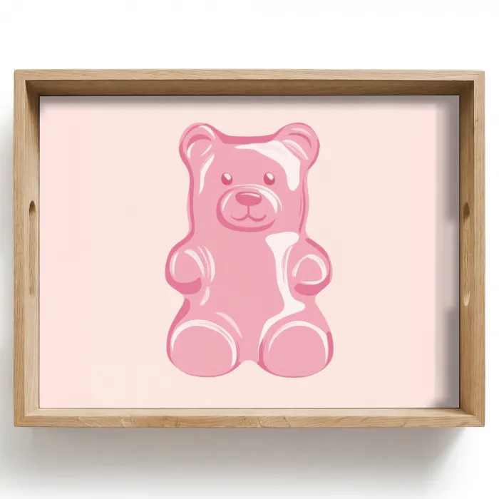 Beer - Roze - Snoep Dienblad Rechthoek middel -z3d_shopping