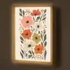Veldbloemen - Stengels - Blaadjes - Groen Light Box met batterij (Wandlamp) middel -z3d_website