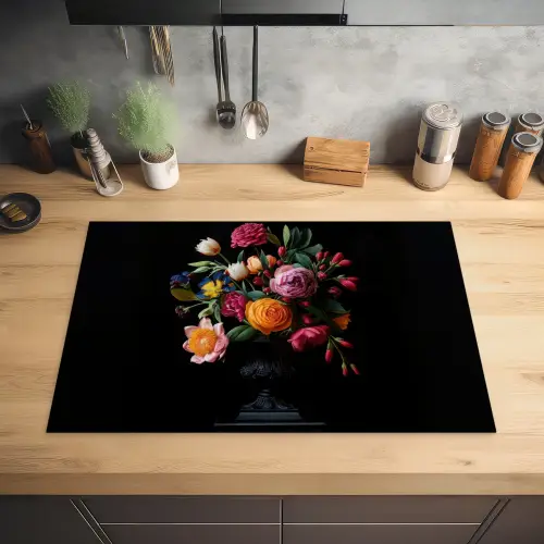 Boeket - Romantisch - Kleurrijk Inductie beschermer vinyl 3mm klein -sfeer5