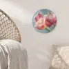 Tulpen - Roze - Stelen Wandcirkel kunststof plaat 5mm dik klein -sfeer5