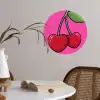 Kers - Roze - Fruit Wandcirkel behangsticker klein -sfeer3