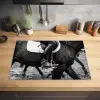 Paard - Sport - Zwart - Wit Inductie beschermer vinyl 3mm klein -sfeer5
