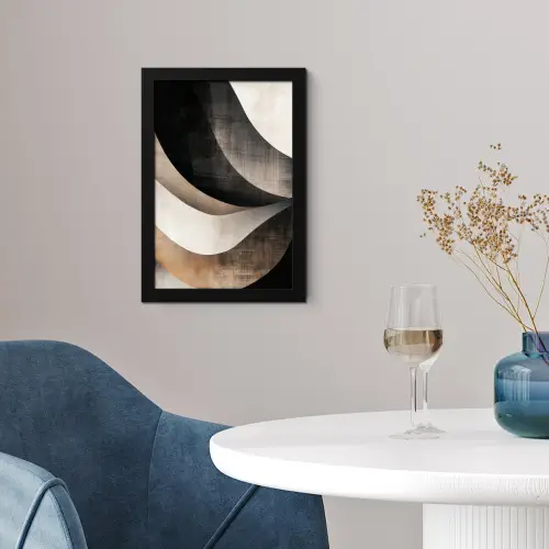 Abstract - Golven - Zwart - Verweerd fotolijst zwart zonder passe partout klein -sfeer4
