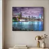 New York - Skyline - Stad - Kleuren Textielframe zwart klein -sfeer2