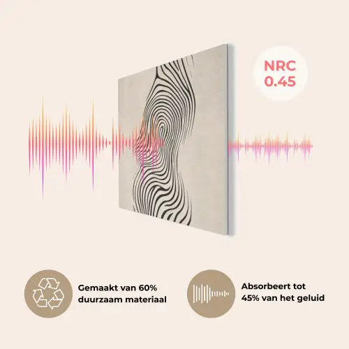 Lijnen - Abstract - Golvend - Zwart PET vilt klein -USP_NL