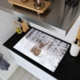 Hert - Sneeuw - Bos - Dieren - Vertederend Inductie beschemer met haakjes klein -sfeer1