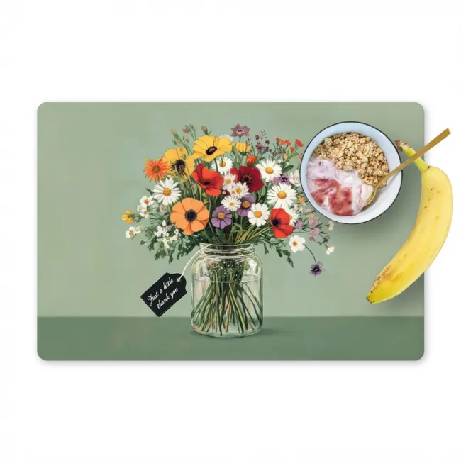 Bloemen - Vaas - Kaartje Placemat vinyl groot -zzzproduct_Kitchenyeah-website