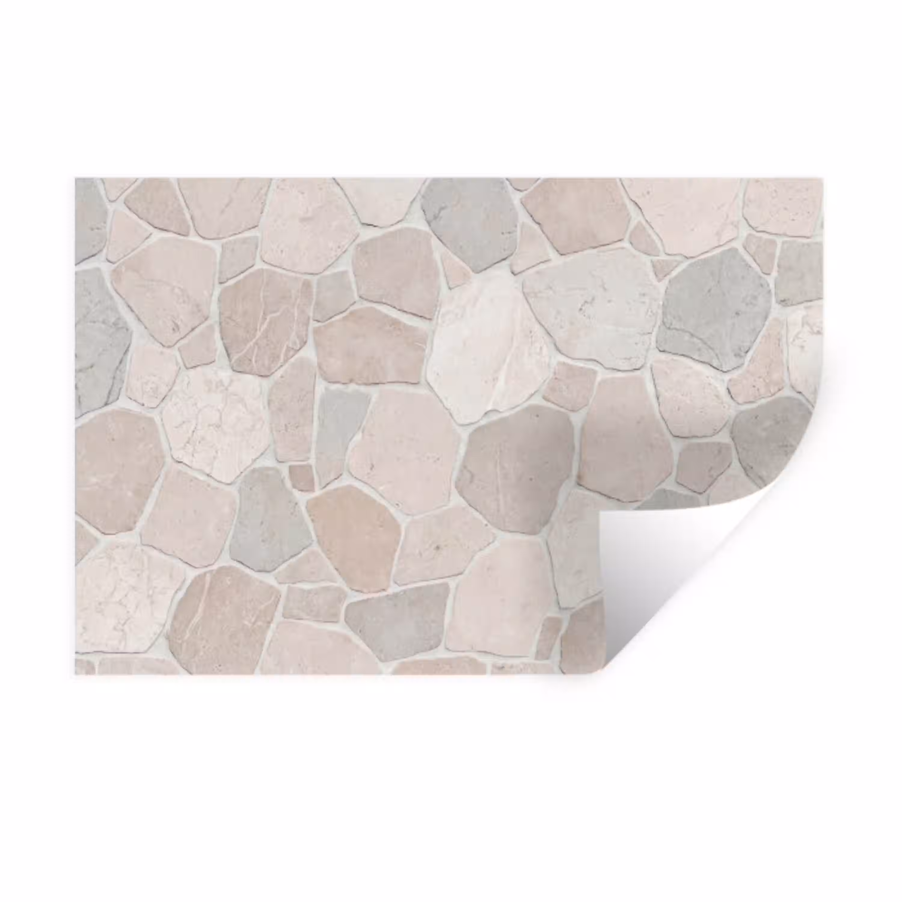 Steen - Patroon - Textuur - Beige Muursticker klein -3d