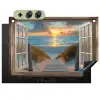 Doorkijk - Strand - Pad - Zonsondergang Inductie beschemer met haakjes klein -3d
