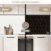 Zeshoek - Zwart - Goud - Bloem keuken achterwand 2 middel 871 -voor-na2_NL