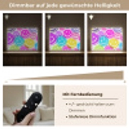 Smileys - Kleurrijk - Neon Light Box met batterij (Wandlamp kind) middel -USP_dimbaarDE