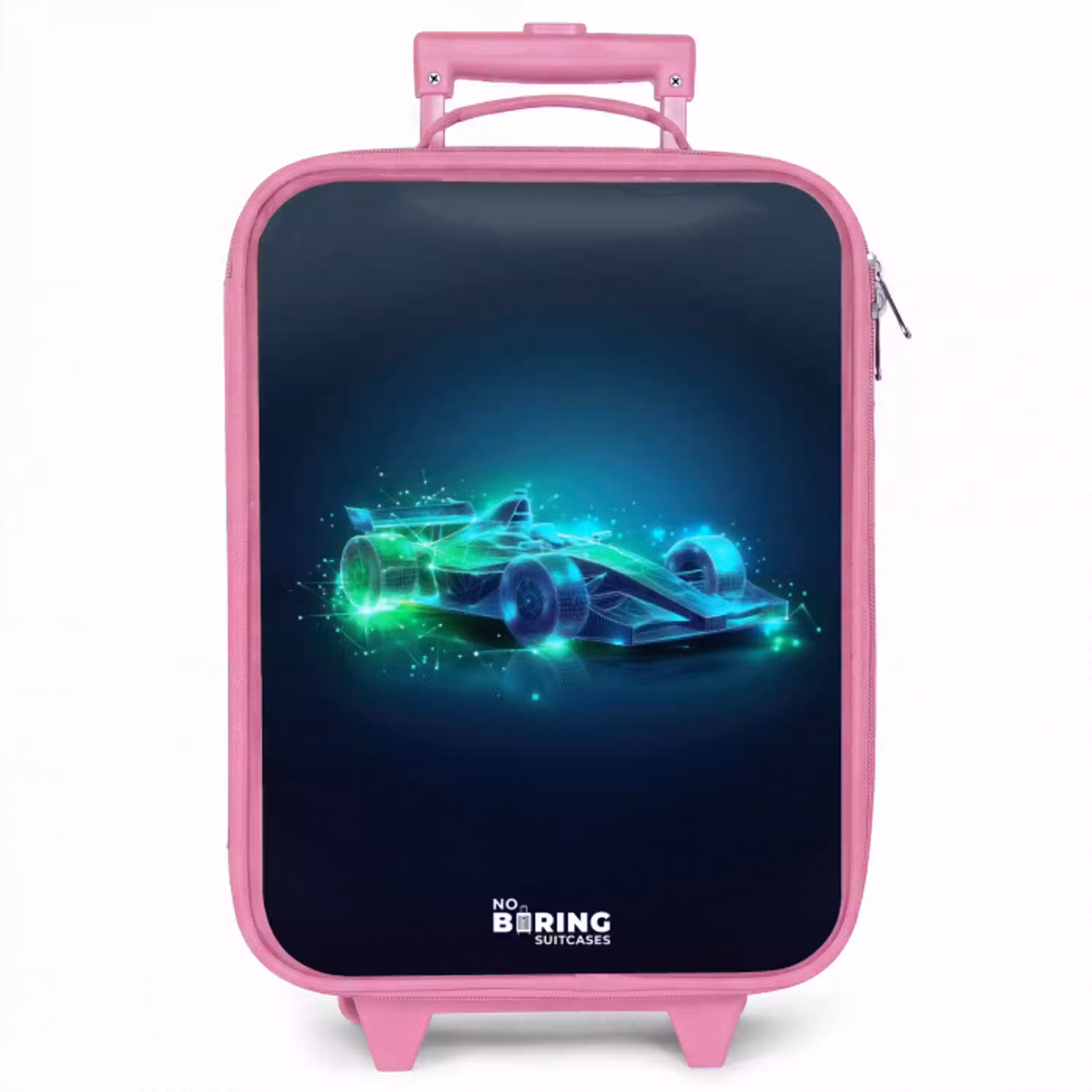 Neon racewagen in digitale stijl Kinderkoffer - Roze klein -zzz_website3d