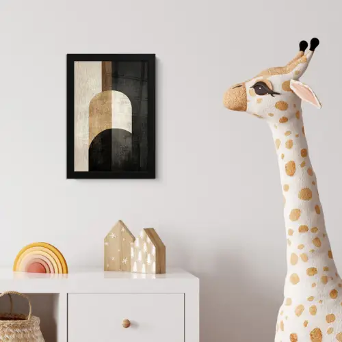 Geometrische - Vormen - Wit fotolijst zwart zonder passe partout klein -usfeer4_kinderkamer