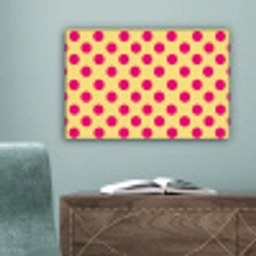 Roze - Stippen - Geel canvas 2cm klein 34 -sfeer4