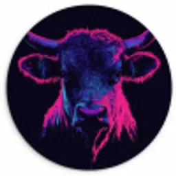 Stier - Neon - Zwart - Kleur Wandcirkel plexiglas klein -3d