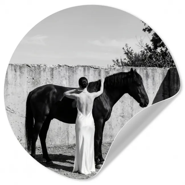 Behangcirkel - Vrouw - Paard - Artistiek