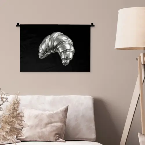 Croissant - Metaal - Zilver Wandkleed katoen klein -sfeer4