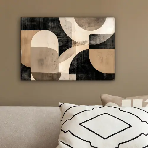Abstract - Vormen - Modern - Beige canvas 2cm klein -sfeer3