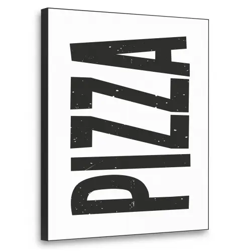 Pizza - Japandi - Decoratie - Vintage Textielframe - compleet frame klein -3d