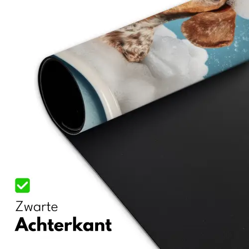 Teckel - Bad - Schuim - Waterdruppels Muismat XXL klein -sfeer2