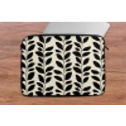 Botanisch - Dessin - Zwart - Beige laptophoes neopreen klein 279 -tafel
