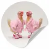 Kippen - Badjas - Krukspelden - Hakken Wandcirkel behangsticker klein -3d