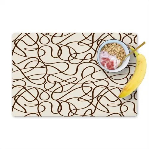 Beige - Lijnen - Donkerbruin Placemat vinyl groot 368 -zzzproduct_Kitchenyeah-website