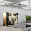 Ogen - Gezicht - Goud - Strepen keuken achterwand spatscherm klein -3d_schuin