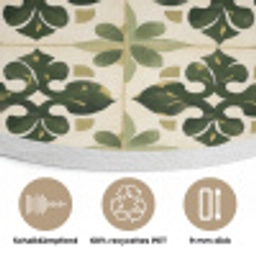 Patroon - Tegel - Groen Akoestische PET Vilt - Rond klein 838 -closeup_DE