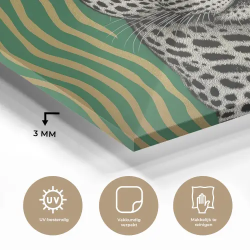 Panter - Zebrapatroon - Groen plexiglas 5mm klein -sfeer2