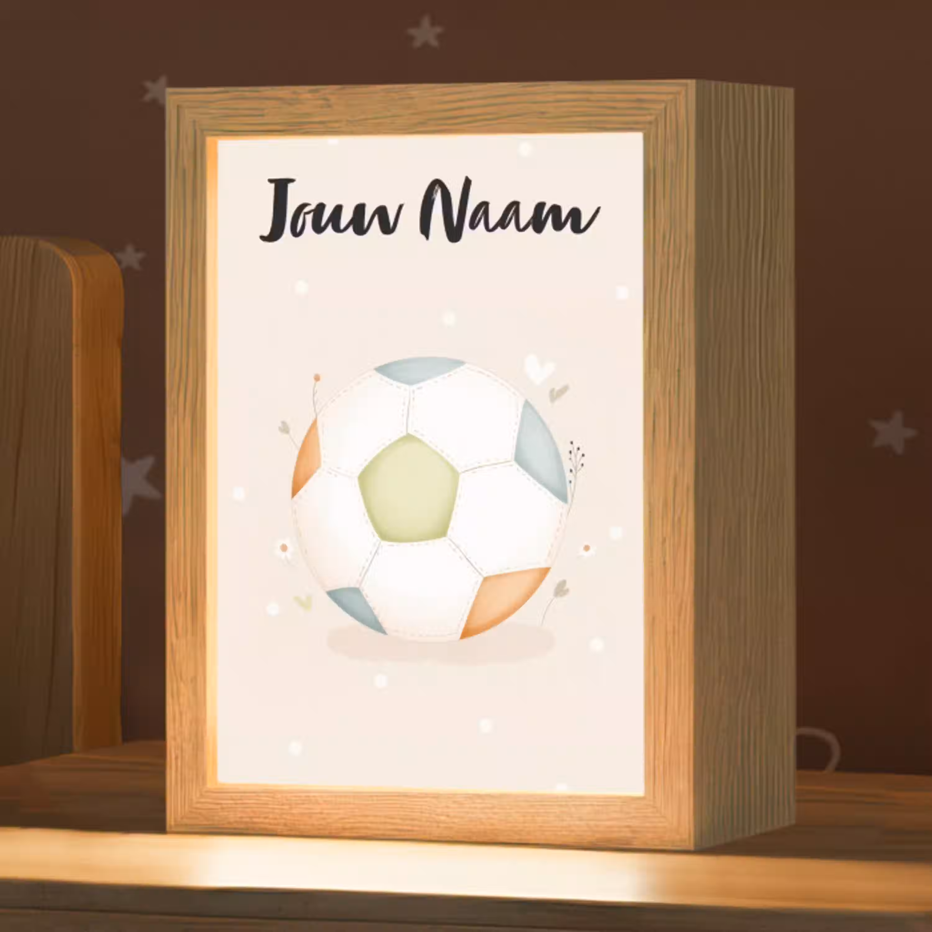 Voetbal - Rond - Pastel - Stippen Light Box met kabel (Kinderlampje) klein -zzz_3d_website