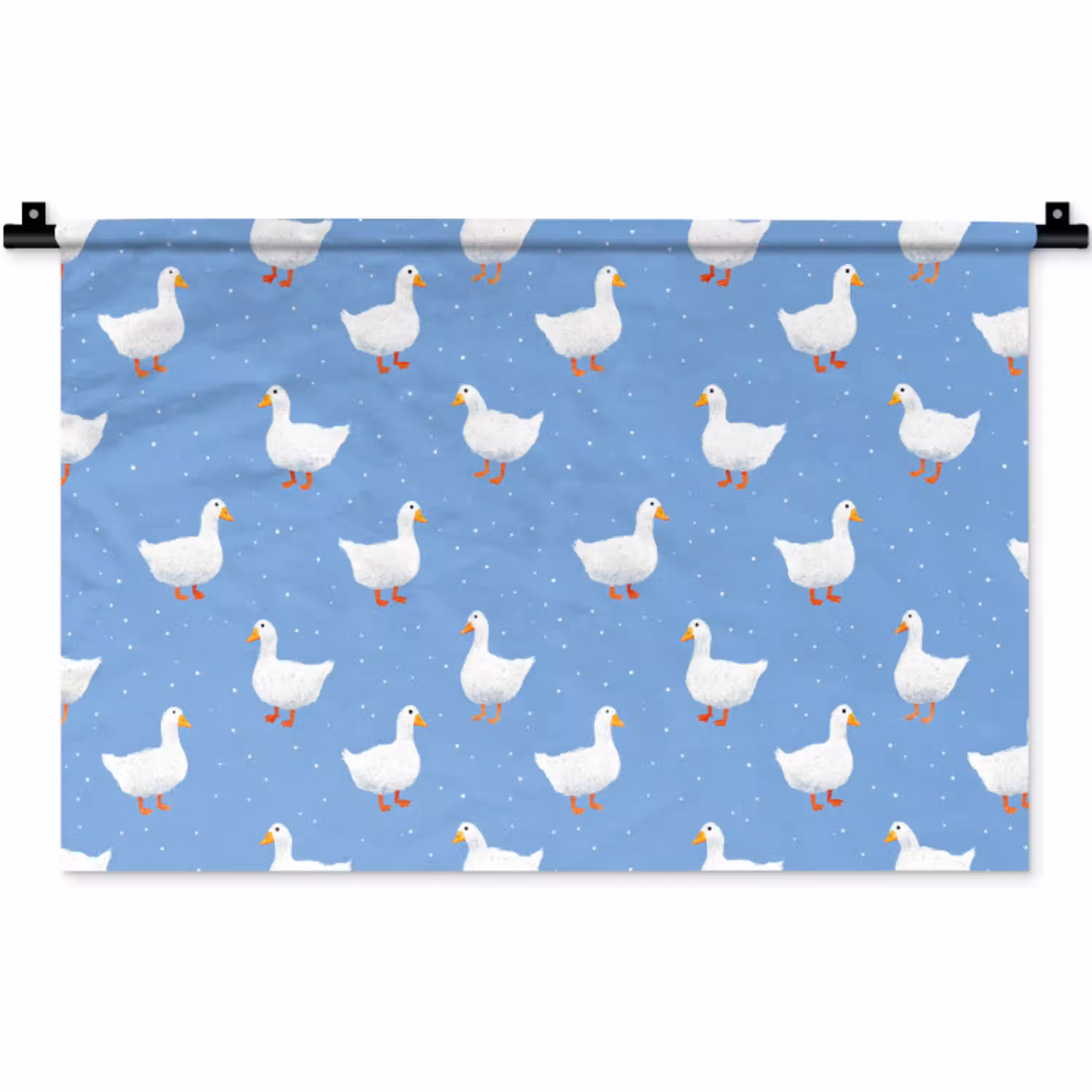 Ganzen - Elegant - Blauw Wandkleed katoen klein 269 -zz3d