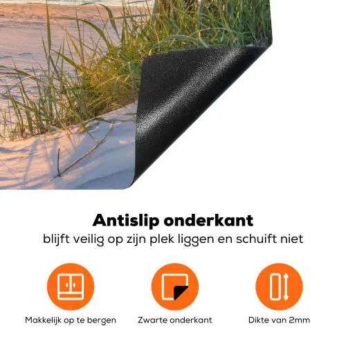 Strandzonsondergang met Helmgras Inductie beschermer vinyl 3mm klein -zzzzzzz-td-onderkant