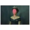 Kroon - Roze druipend verf - Portret poster papier klein -3d