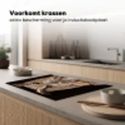 Oehoe - Uil - Portret - Bruin Inductie beschermer vinyl 3mm klein -sfeer1