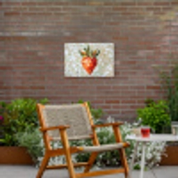 Aardbei - Rood - Mozaïek - Fruit Tuinposter op houten frame 2 cm dik klein -sfeer3