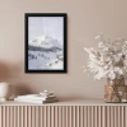 Berg - Sneeuw - Winter - Natuur - Wit fotolijst zwart zonder passe partout klein -sfeer5