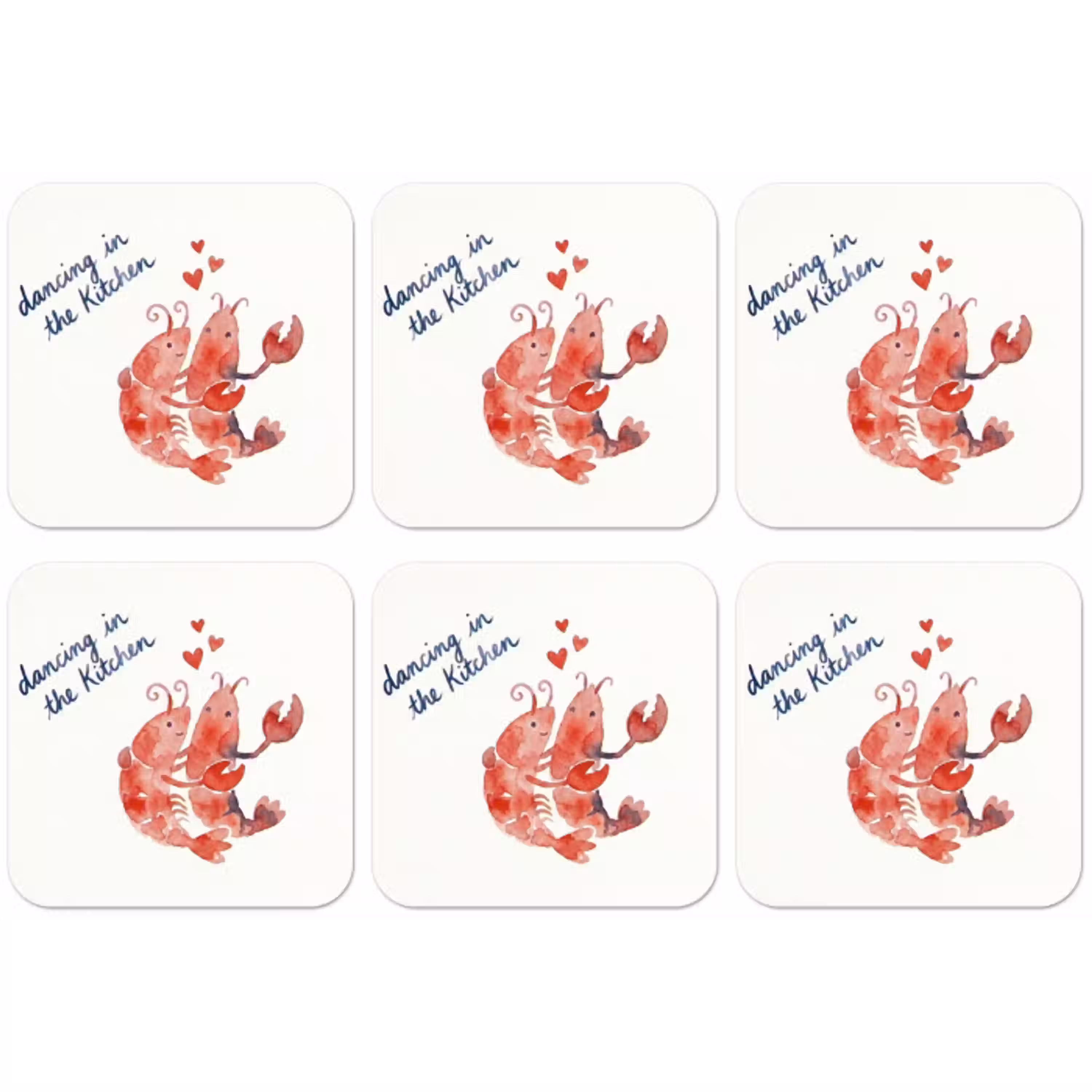 Dier - Dans - Liefde - Waterverf - Rood onderzetter kurk middel -zkaufland3dotto