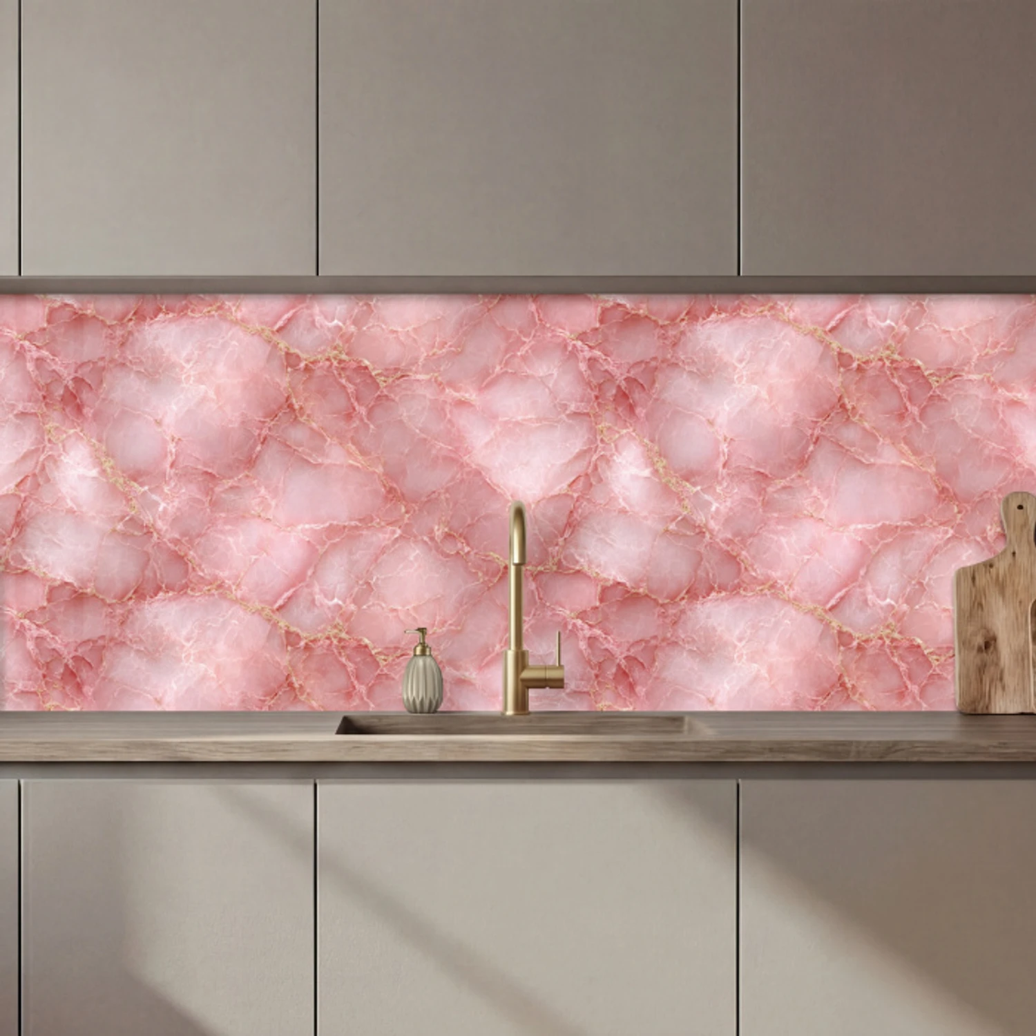 Roze - Kwarts - Goud - Marmer keuken achterwand 2 middel 871 zz_3dshopping