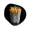 Friet - Porselein - Delfts blauw - Eten Wandcirkel Organisch Plexiglas middel -3d