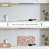Roze - Decoratie - Stenen - Terrazzo keuken achterwand spatscherm klein -voor_na_NL