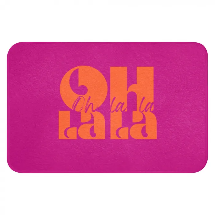 Oh la la - Roze - Oranje - Gestapelde letters Badmat klein -3d